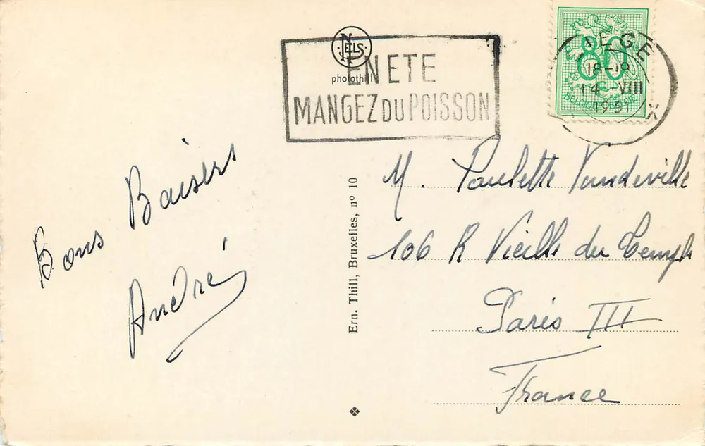 Liège - Les Terrasses e a Meuse — Editor Nels, n°10 - Verso