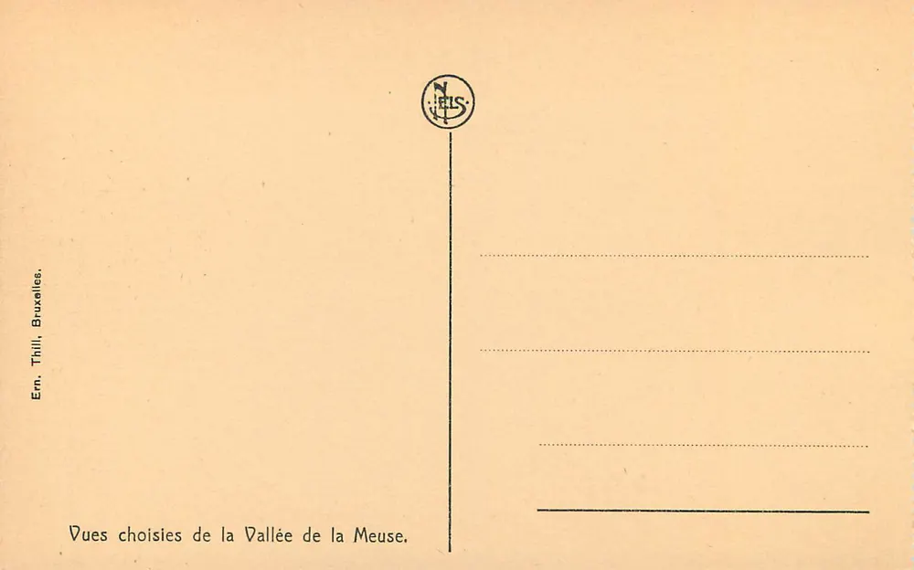 Rouillon-Annevoie — A Meuse — Editor N. EIS, Bruxelas - Verso