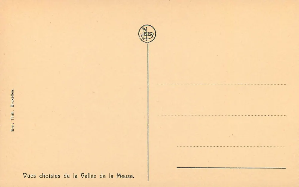 Aussicht von Vvoir — Ausgewählte Aussicht der Meuse-Tal — Ern. Thill, Brüssel - Rückseite