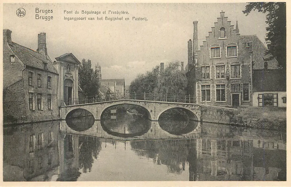 Brügge - Brücke des Beguinenklosters und Presbyterium — Verlag N. EILS, Seriennummer nicht sichtbar - Vorderseite