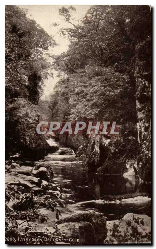 Fairy Glen, Bettws-y-Coed — Schluchtlandschaft mit Bach — Verleger Salmon Series - Vorderseite