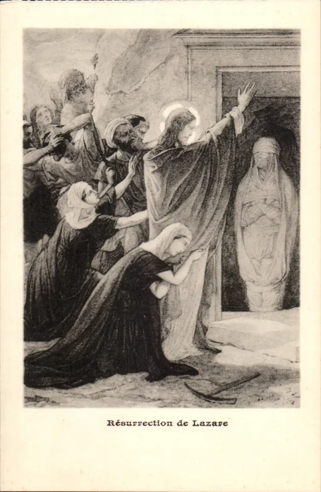 Ressurreição de Lázaro — cena religiosa — editor não visível - Frente