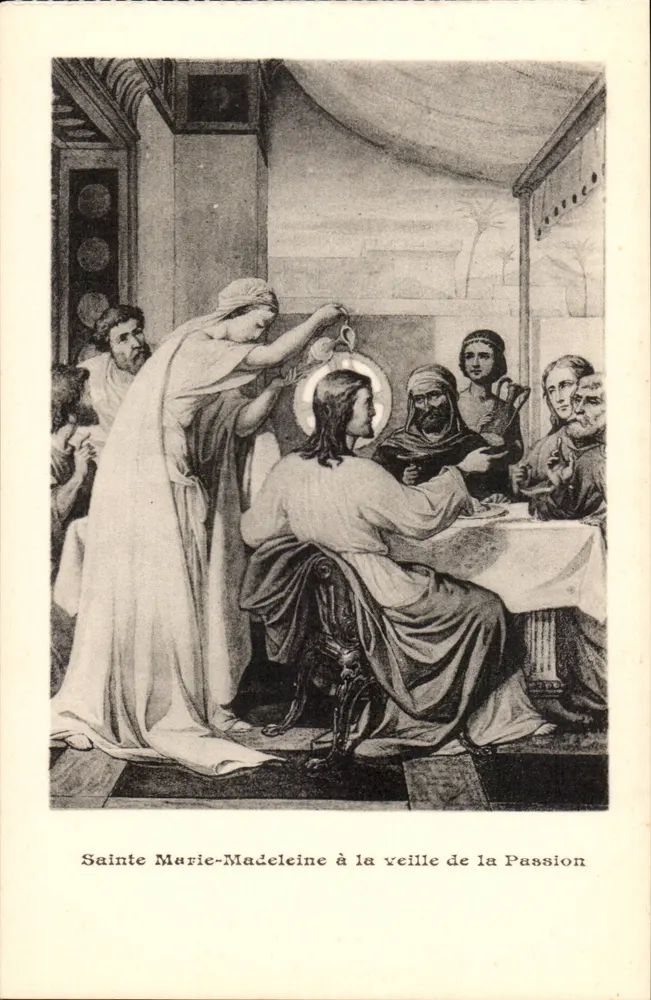 Sainte Marie-Madeleine an der Schwelle der Leidenszeit — religiöse Illustration - Vorderseite