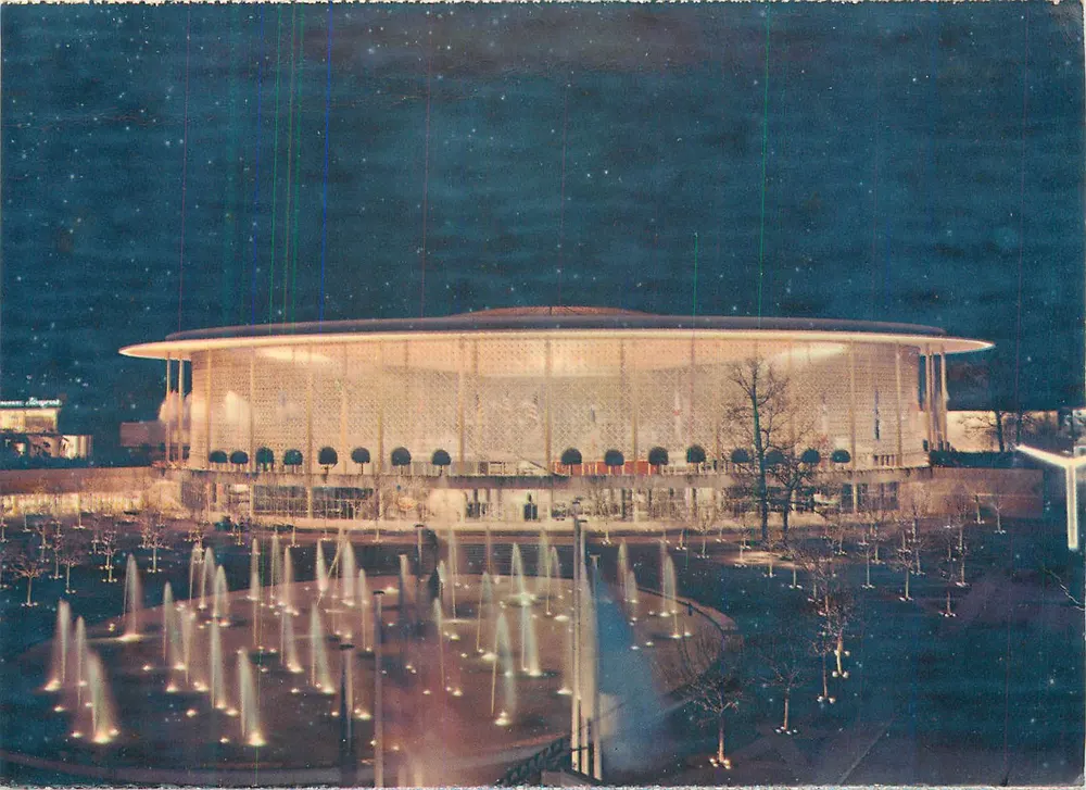 Pavillon der Vereinigten Staaten — Nacht — Weltausstellung von Brüssel 1958, Edition Epicarte Nr. 9.315 - Vorderseite