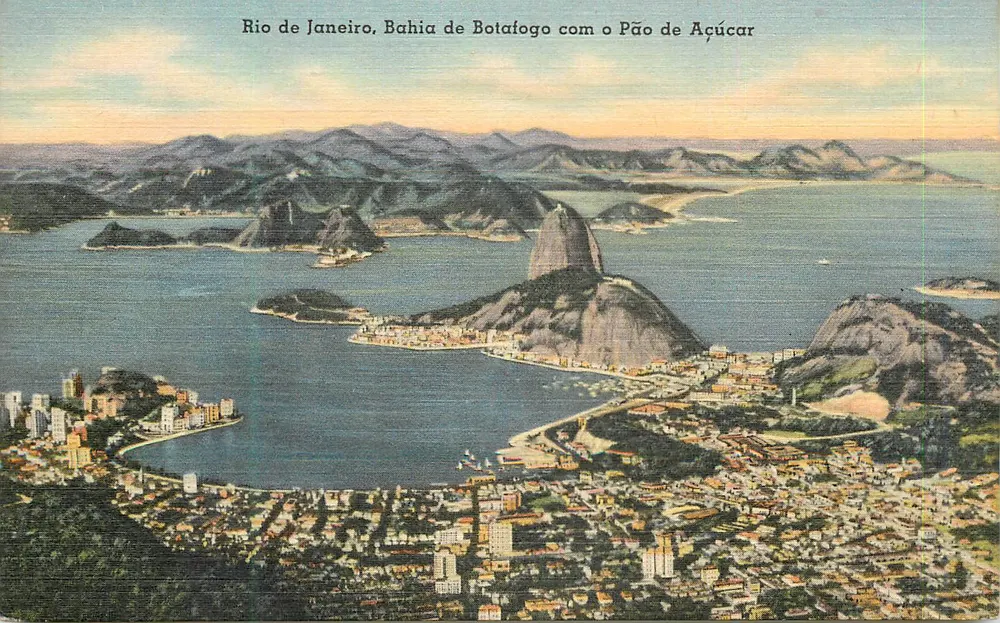 Rio de Janeiro, Baía de Botafogo mit dem Pão de Açúcar — Tichnor Quality Views, Serie 77791 - Vorderseite