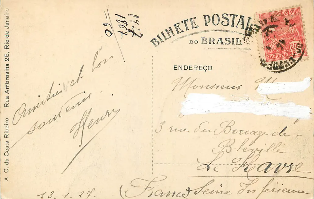 Copacabana — Rio de Janeiro — Bihete Postal do Brasil - Rückseite