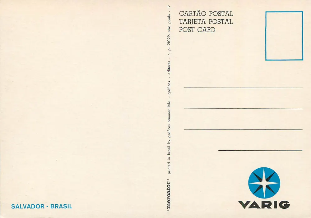 Vista aérea do porto de Salvador — editor Mercator, n° 21029 - Verso