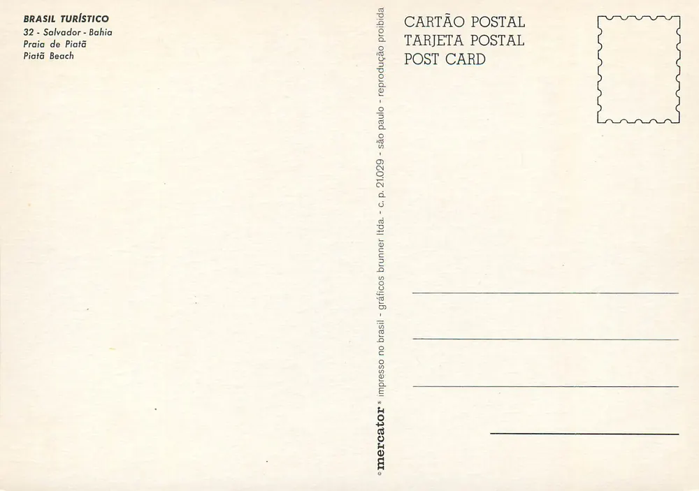 Praia de Piatã — Bahia — Verlag Brasil Turístico, n° 32 - Rückseite