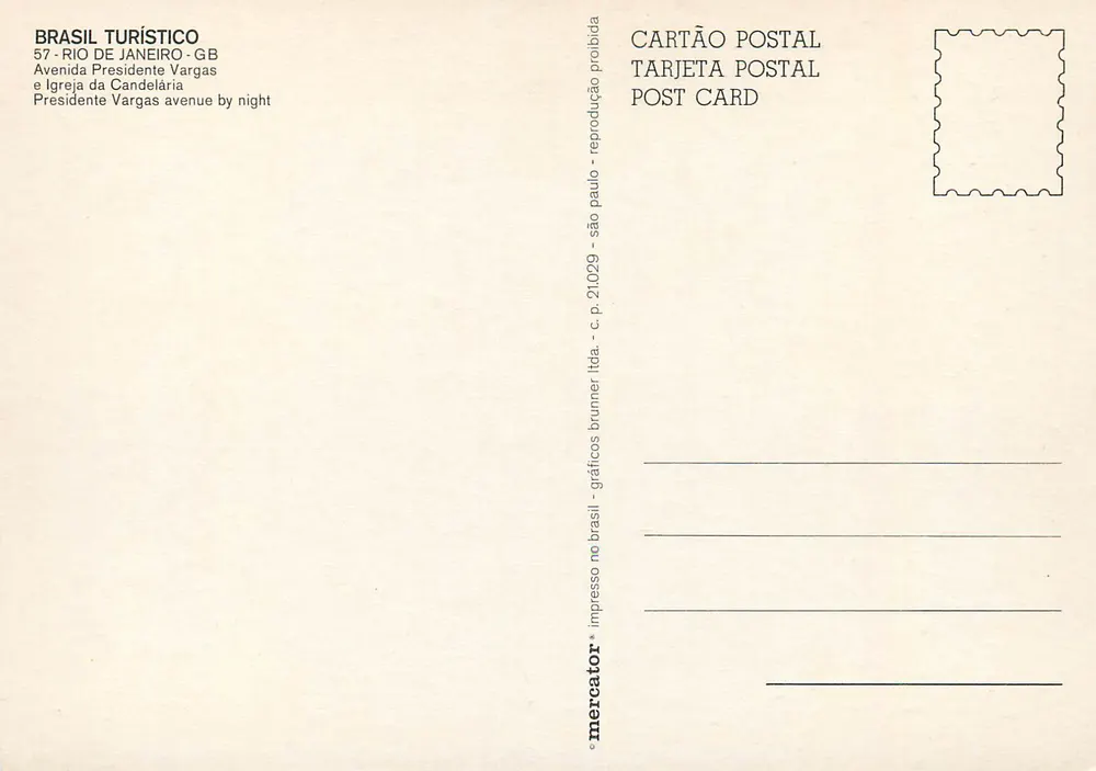 Avenida Presidente Vargas — Nacht — BRASIL TURÍSTICO - Rückseite