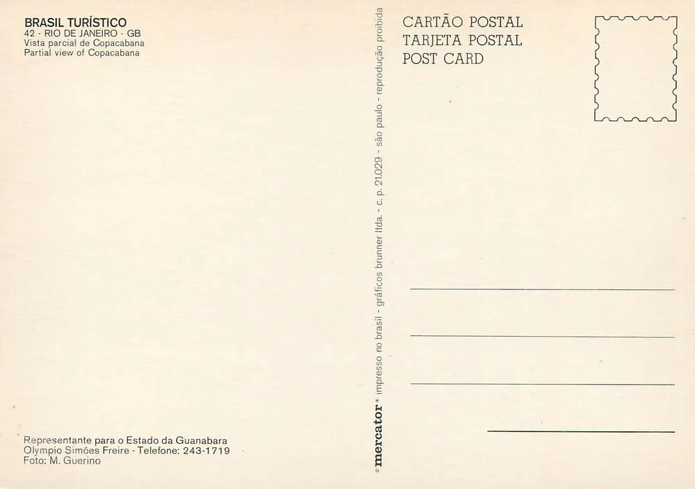 Copacabana — Teilansicht — Brasil Turístico, n° 42 - Rückseite