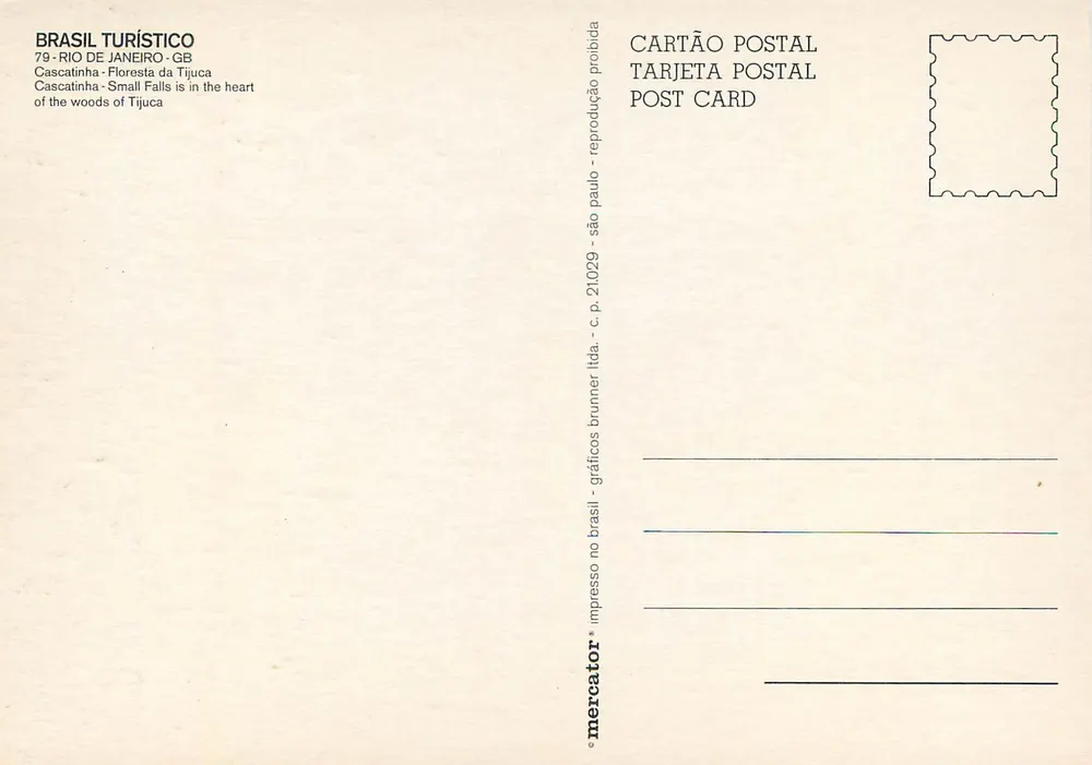 Cascatinha - Floresta da Tijuca — Brasile Turístico, Serie 79 - Rio de Janeiro - GB - Rückseite