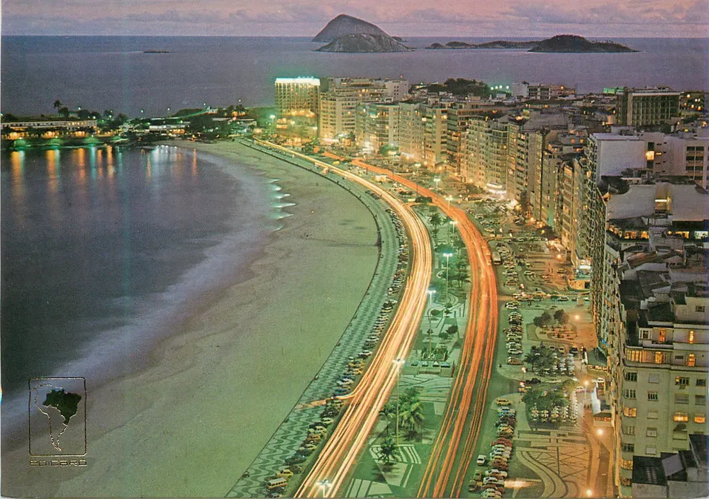 Rio de Janeiro — Copacabana nacht — Uitgever: Elicardo, n° 350-261 - Voorkant