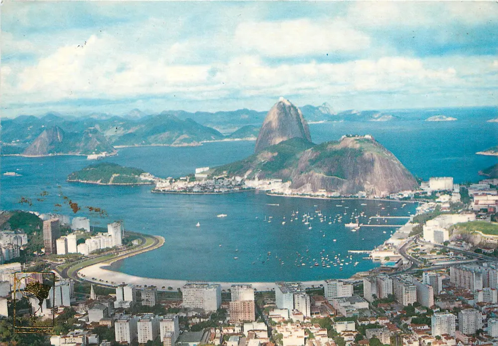 Rio de Janeiro — Luftbild des Zuckerhuts und des Hafens — RPC - Vorderseite