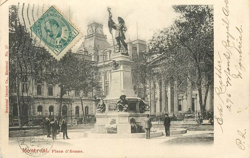 Montréal — Place d'Armes — Monument aux Morts — Montreal Import Co. No. 57 - Frente