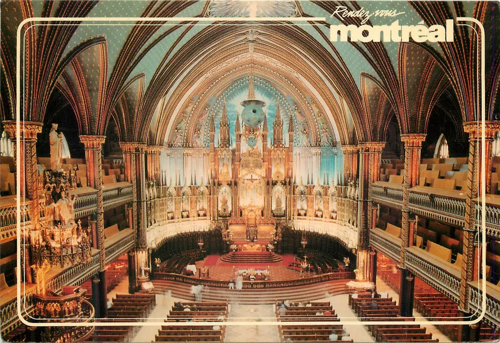 Interior da Basílica Notre-Dame — Montreal — Editor: Imprensa Florès e Filhos Inc. - Frente