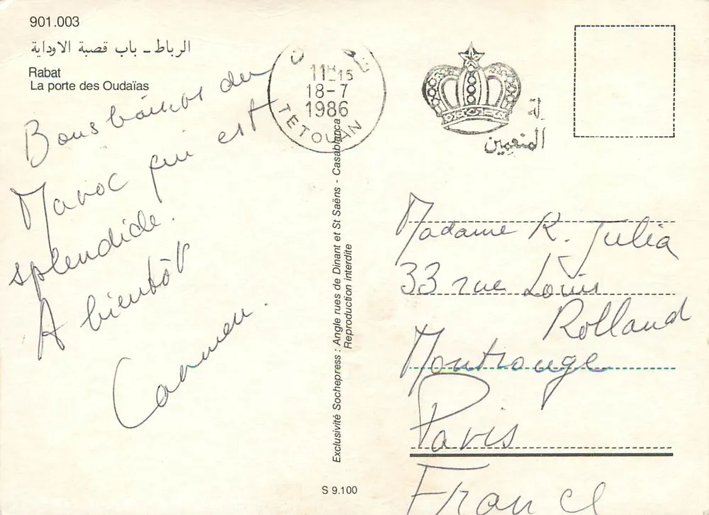 Rabat — A porta das Oudaïas — Edição Socheypress - Verso
