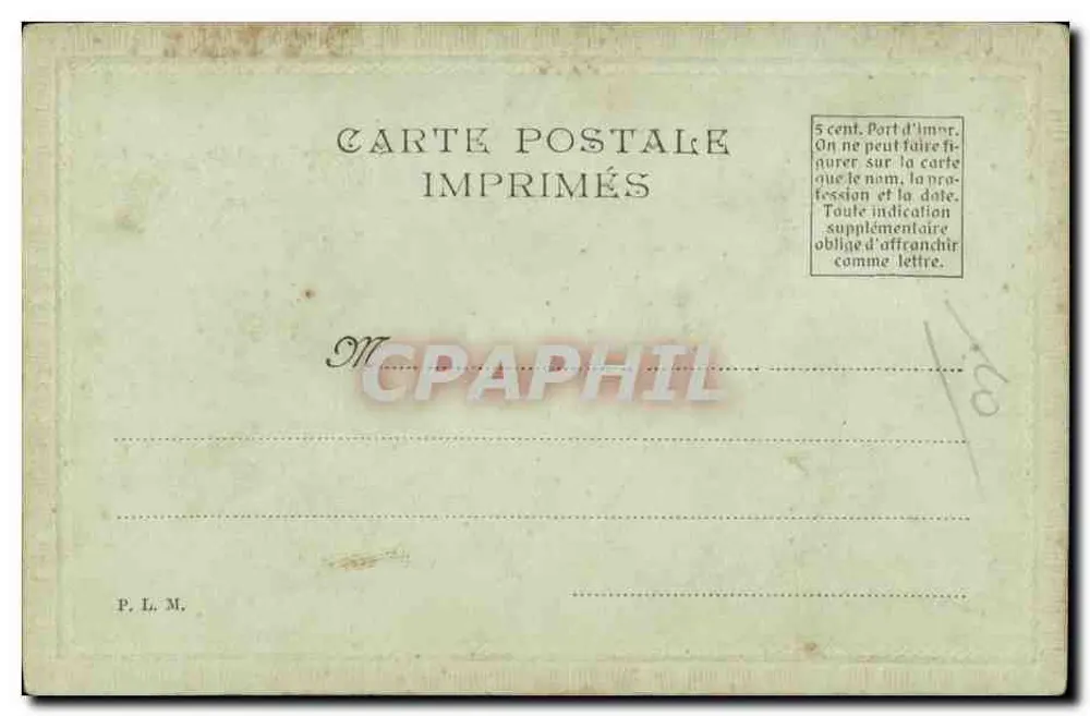 Narcisos — sob a lua — Carta postal impressa P.L.M. - Verso