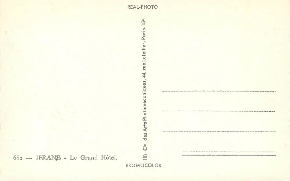 O Grande Hotel — Cap d'Antibes — editor IFRANE, n°682 - Verso