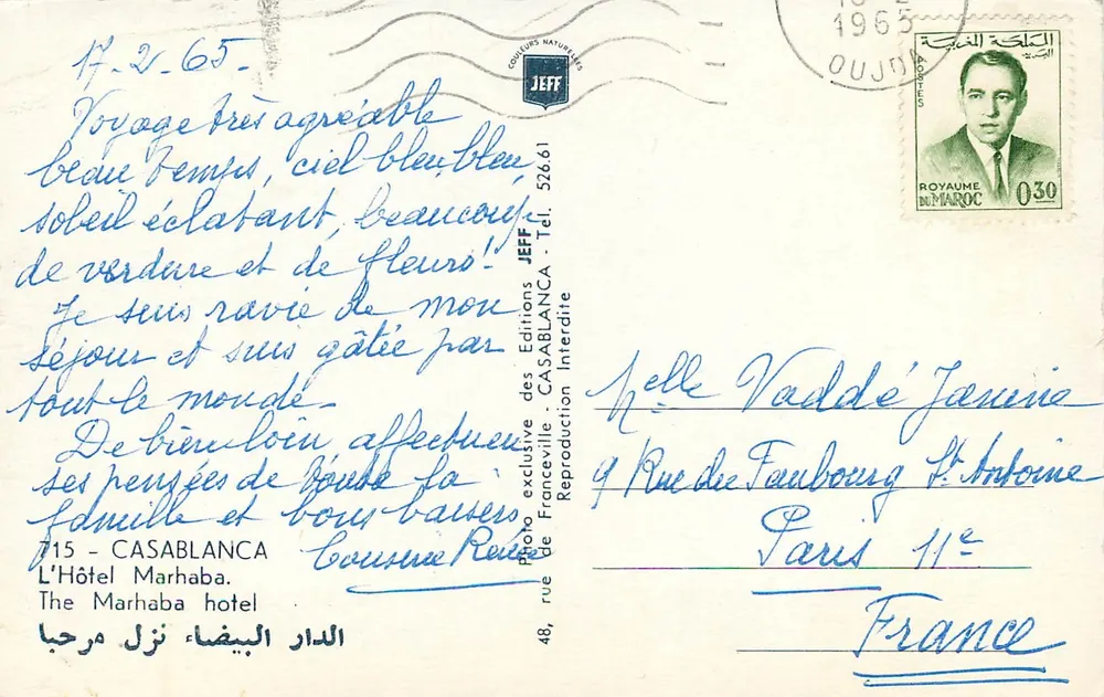 Hotel Marhaba — Casablanca — Edições JEFF - Verso