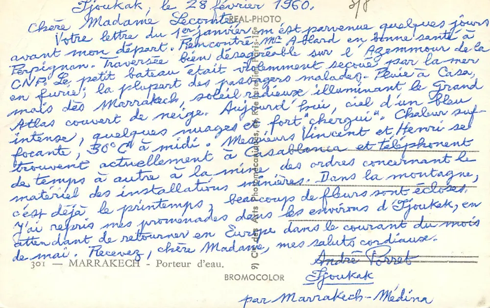 Vendedor de água em Tjoukak — Editor C.P. — N° 301 - Verso