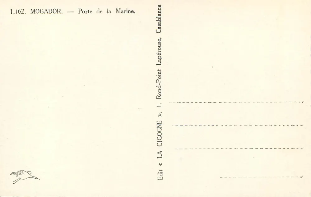 Mogador — Porta da Marinha — Édit « La Cigogne » - Verso