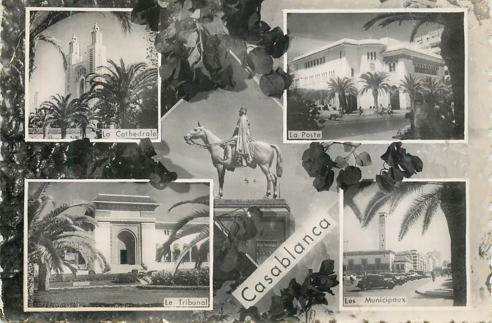 Casablanca — A Catedral, A Correios, O Tribunal, Os Municipais — Editor desconhecido, n° VII - Frente