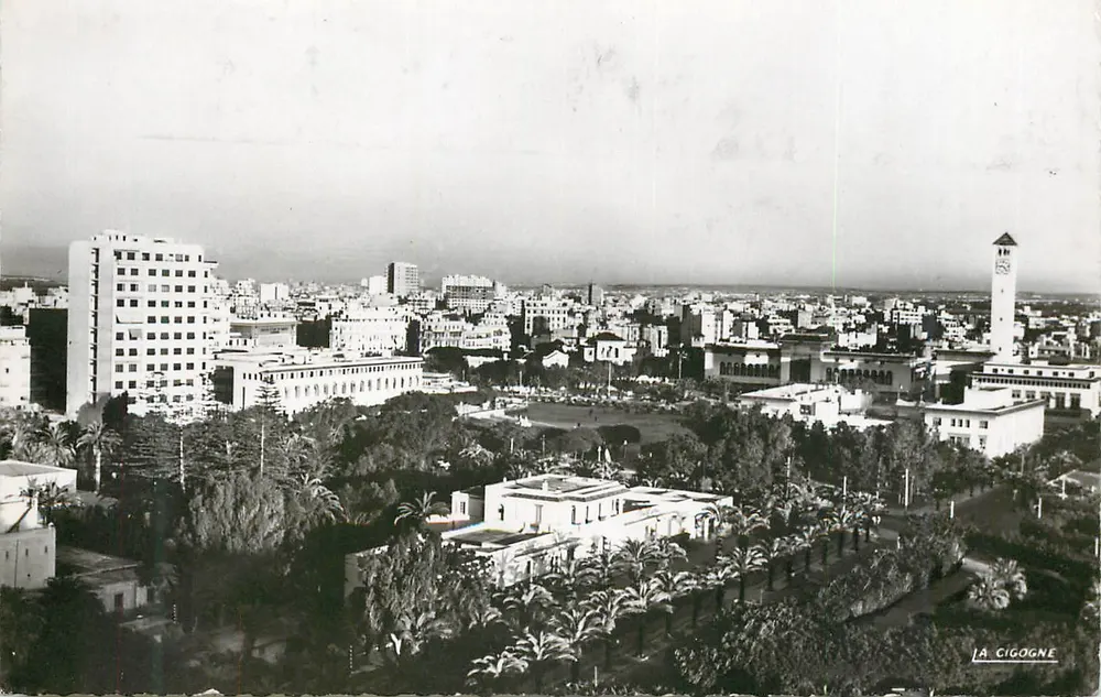 Allgemeiner Blick auf Casablanca — Place des Nations Unies — Verlag La Cigogne - Vorderseite