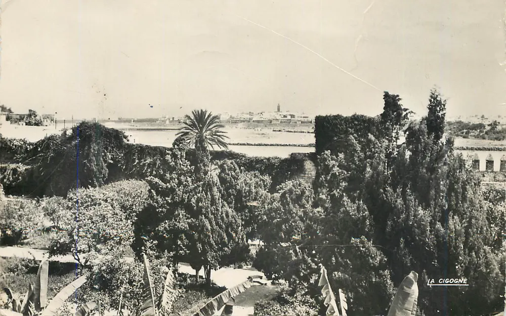 Vista de los Oudayas y del puerto — La Cigogne — Ed. La Cigogne, Casablanca - Anverso