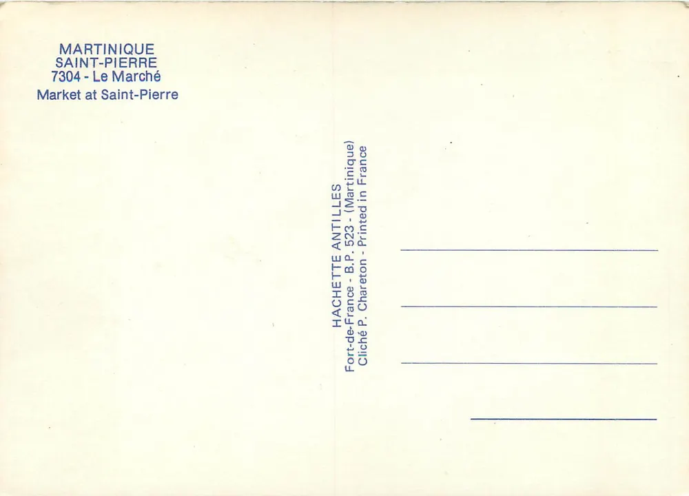 Markt van Saint-Pierre — Martinique — Hachette Antilles - Achterkant