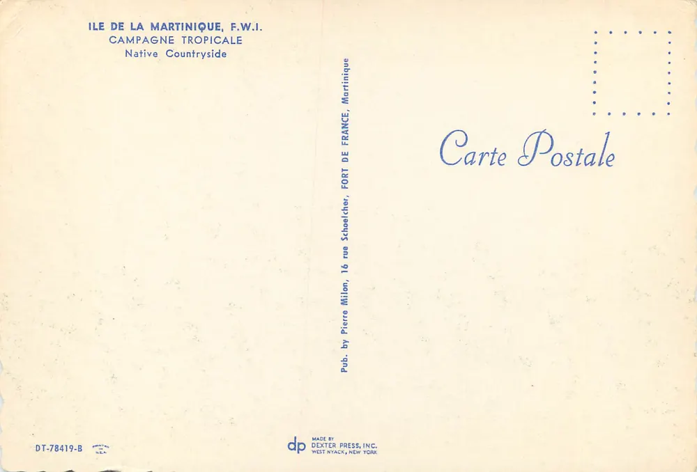 Kampania tropikalna — Martinika — wydawca Dexter Press, n° DT-78419-B - Rewers