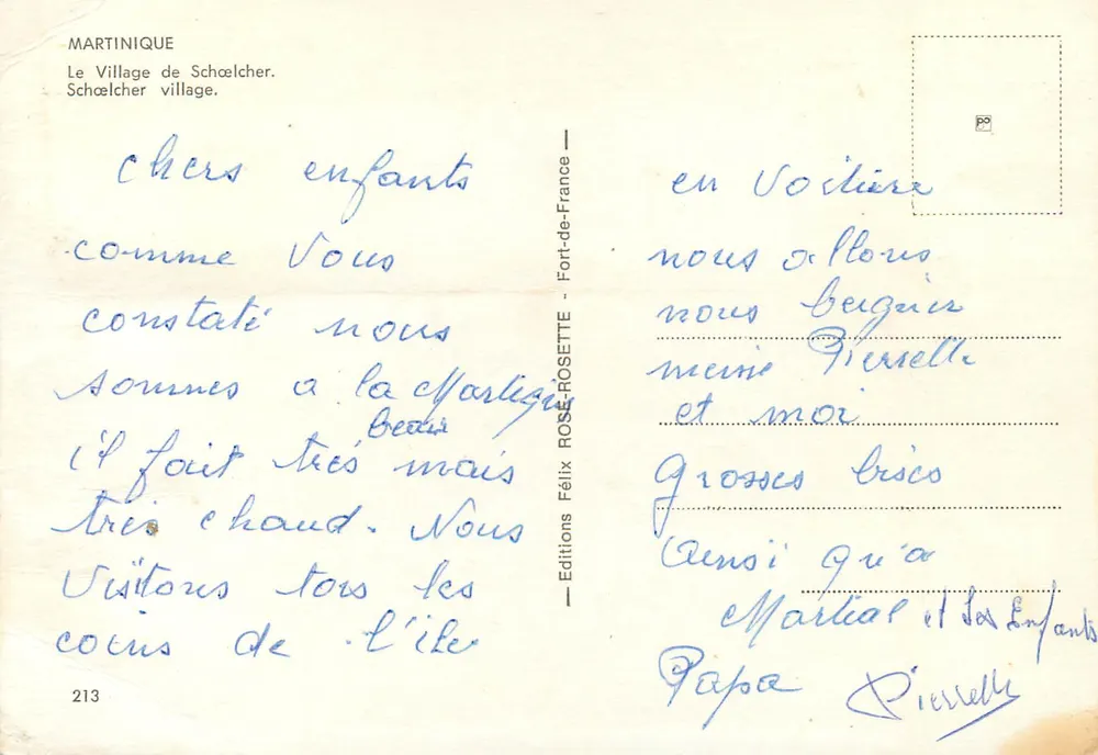 Schœlcher — Vila de Schœlcher — Edições Félix Rose-Rosette, n°213 - Verso