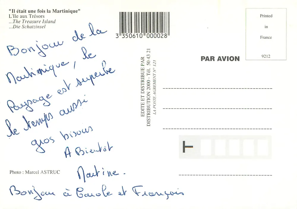 Martinique — A Ilha dos Tesouros — Editada e distribuída por Distribution 2000 - Verso