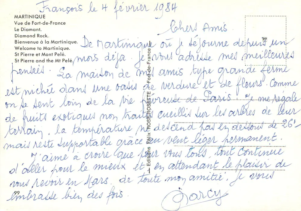 Erinnerungen an Martinique — Éditions Rose-Rosette, n°99 - Rückseite