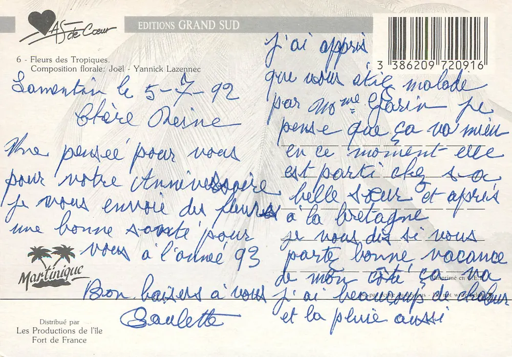 Flores dos Trópicos — Martinique — Éditions Grand Sud - Verso