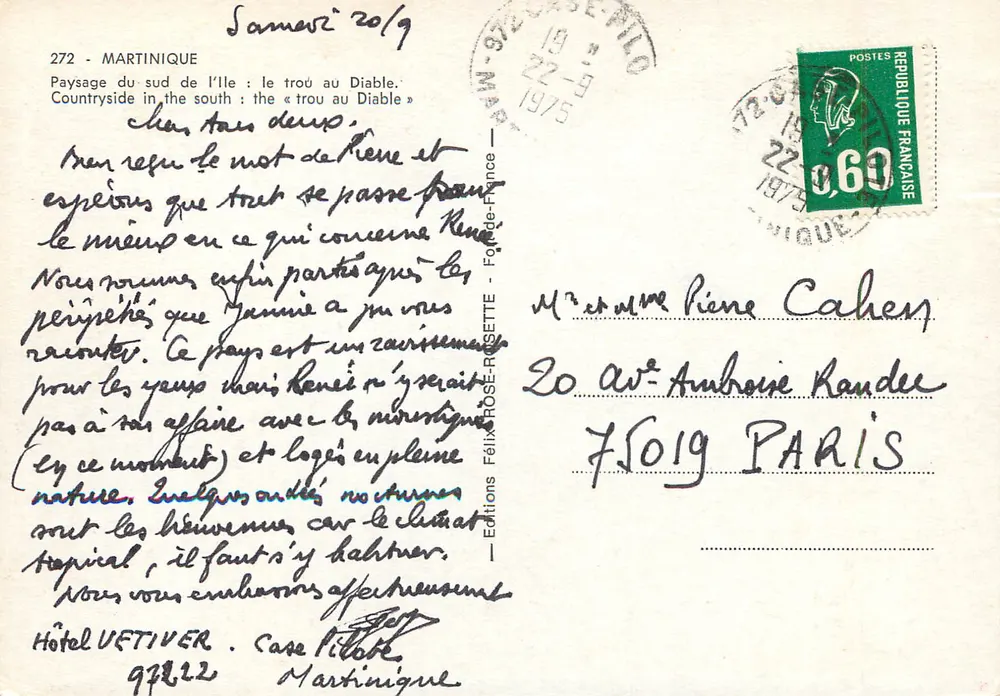 Landschaft des Südens der Insel: Das Teufelsloch — Éditions Félix-Rosette, Nr. 272 - Rückseite
