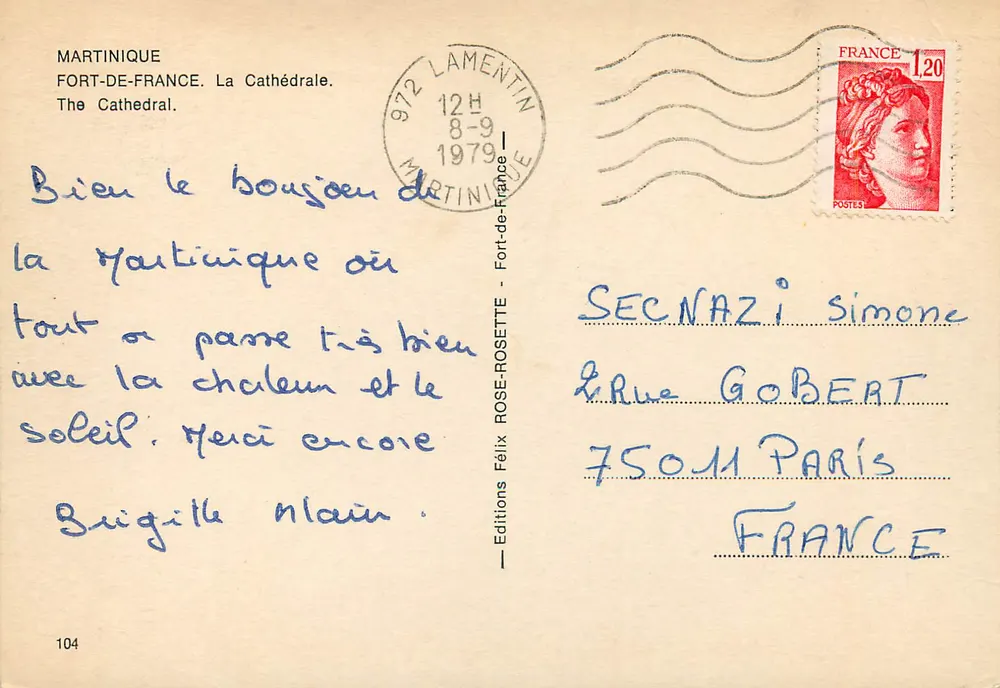 Fort-de-France — Die Kathedrale — Éditions Félix Rosette, n°104 - Rückseite