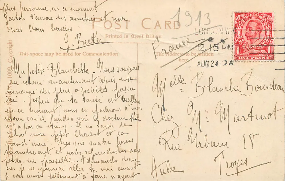 Rough Sea and Royal Albion Hotel — Clive House, Brighton — Printed in Great Britain - Rückseite