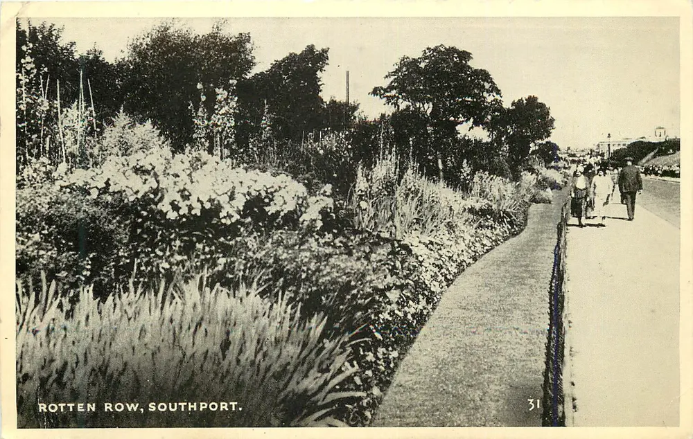 Rotten Row, Southport — widok promenady z kwiatami — wydawca nieznany, nr 31 - Awers