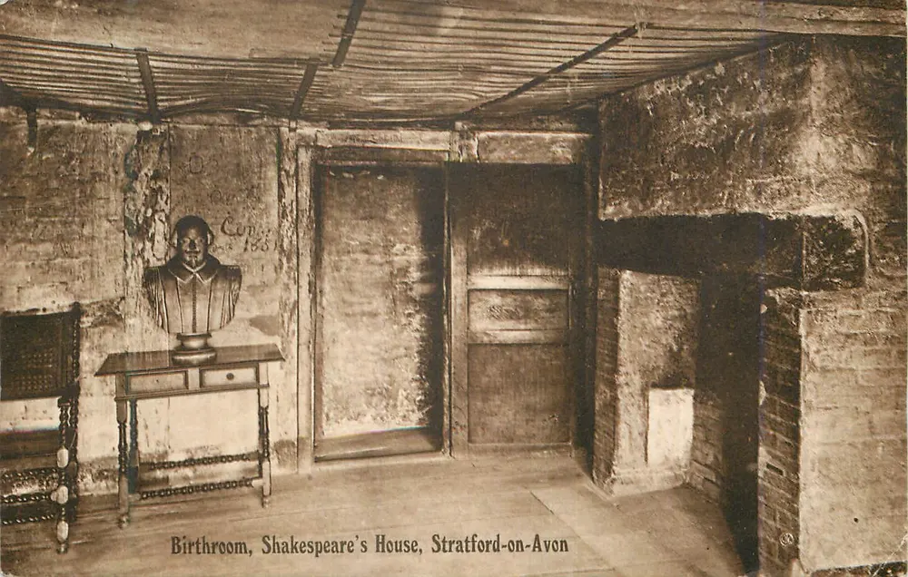 Geburtszimmer, Shakespeare-Haus, Stratford-upon-Avon — Verleger nicht sichtbar, Seriennummer nicht lesbar - Vorderseite