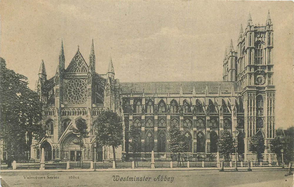 Abadia de Westminster — vista da fachada — Série Valentines 16801 - Frente