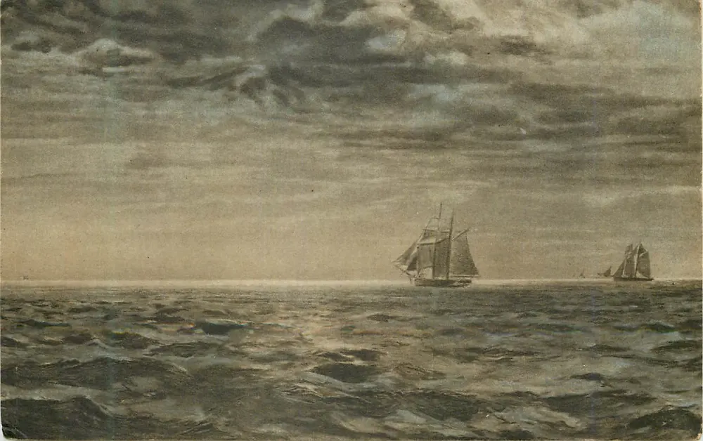 Segelschiffe auf dem Meer — Inter-Art Co. — Serie COLOUR GRAVURE Nr. 5043 - Vorderseite