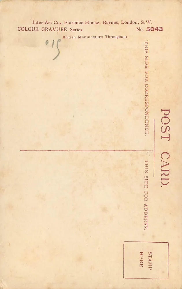 Segelschiffe auf dem Meer — Inter-Art Co. — Serie COLOUR GRAVURE Nr. 5043 - Rückseite