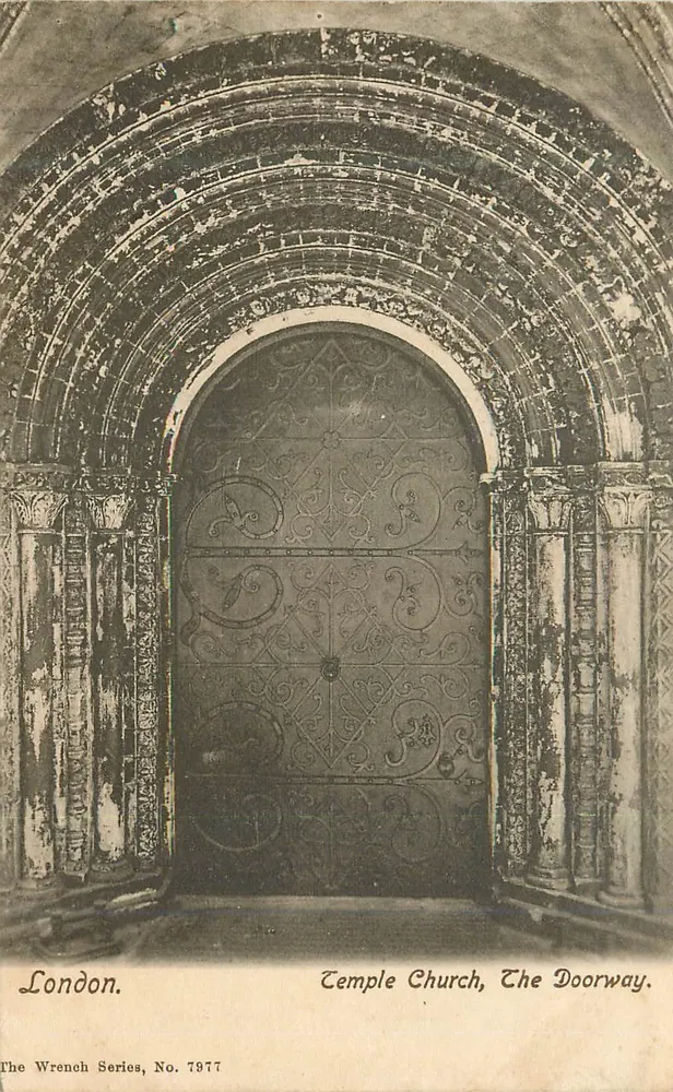 Temple Church, The Doorway — London — The Wrench Series, No. 7977 - Vorderseite