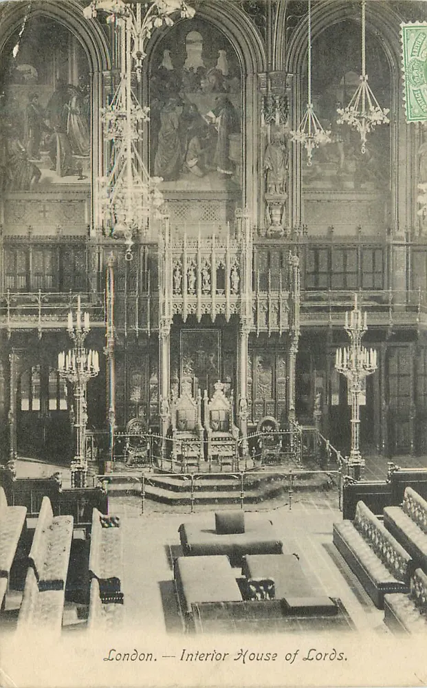 London — Interior House of Lords — Verlag Fielder & Henderson, London, Nr. 1001 21 - Vorderseite