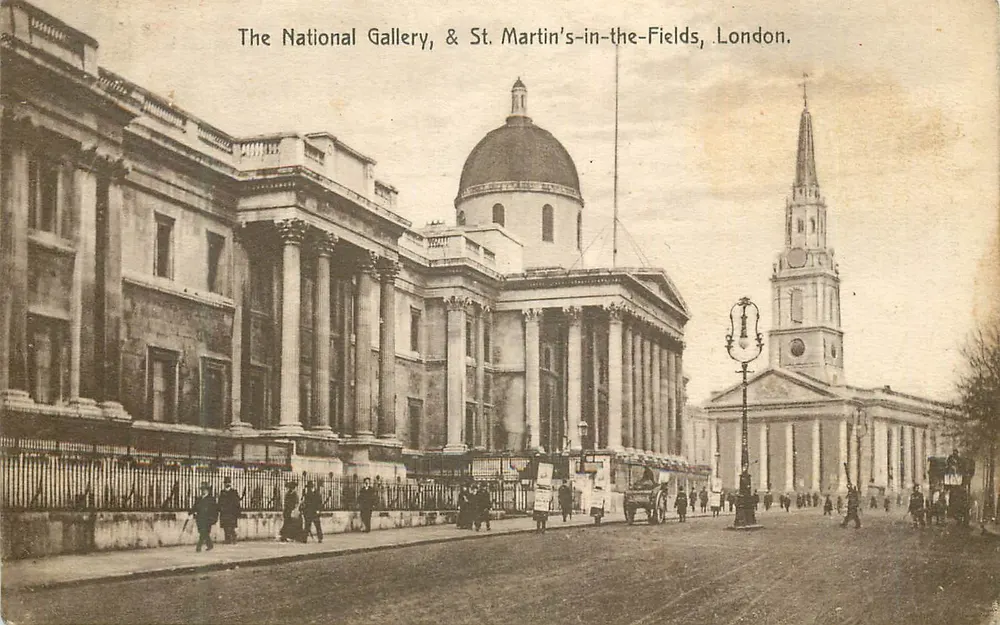 Die National Gallery & St. Martin's-in-the-Fields, London — Verlag: The Machmore Art Co. - Vorderseite