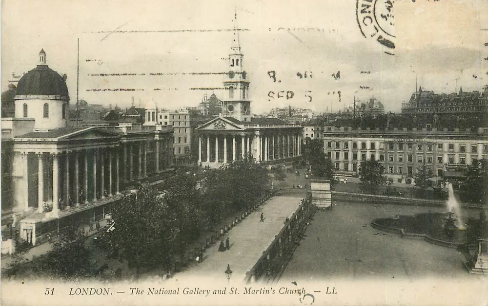 LONDON — Das National Gallery und die Kirche Saint Martin — LL - Vorderseite