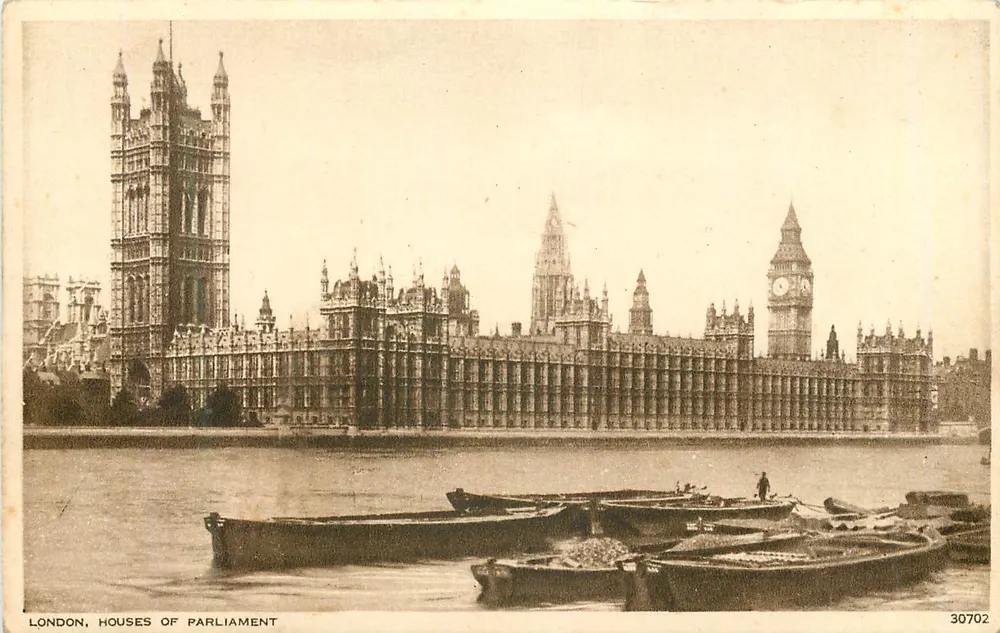 London, Houses of Parliament — Ansicht mit der Big Ben-Turm — Photochrom-Ausgabe, Nr. 30702 - Vorderseite