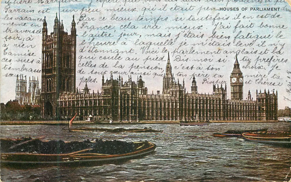 Houses of Parliament — Ansicht von London — Verlag Hildesheim & Co. Ltd. London, n° 82 - Vorderseite