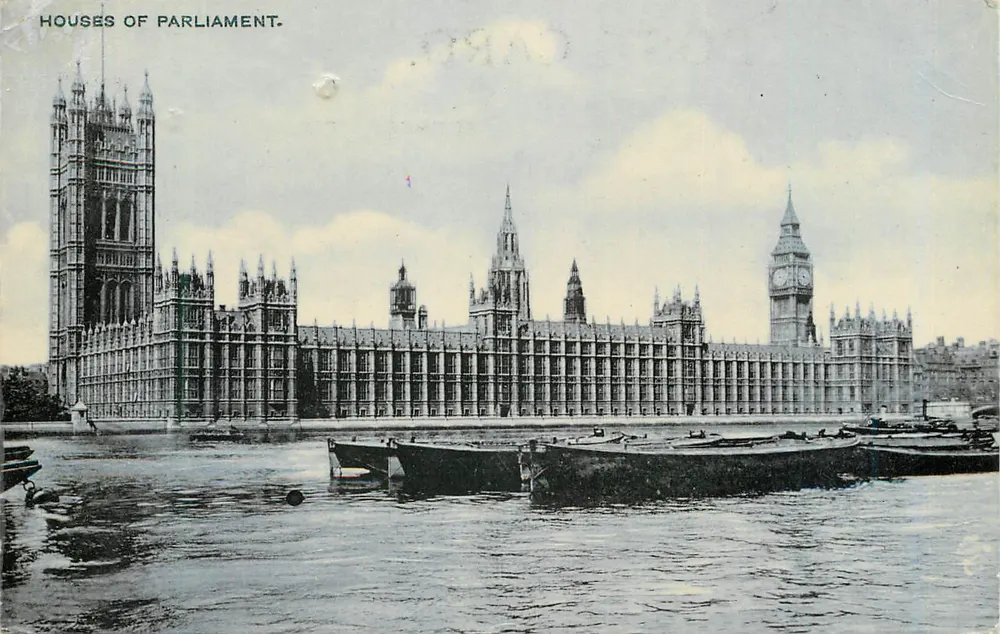 Houses of Parliament — Blick auf das Palast der Parlamente mit der Big Ben Turm — Verleger nicht sichtbar - Vorderseite