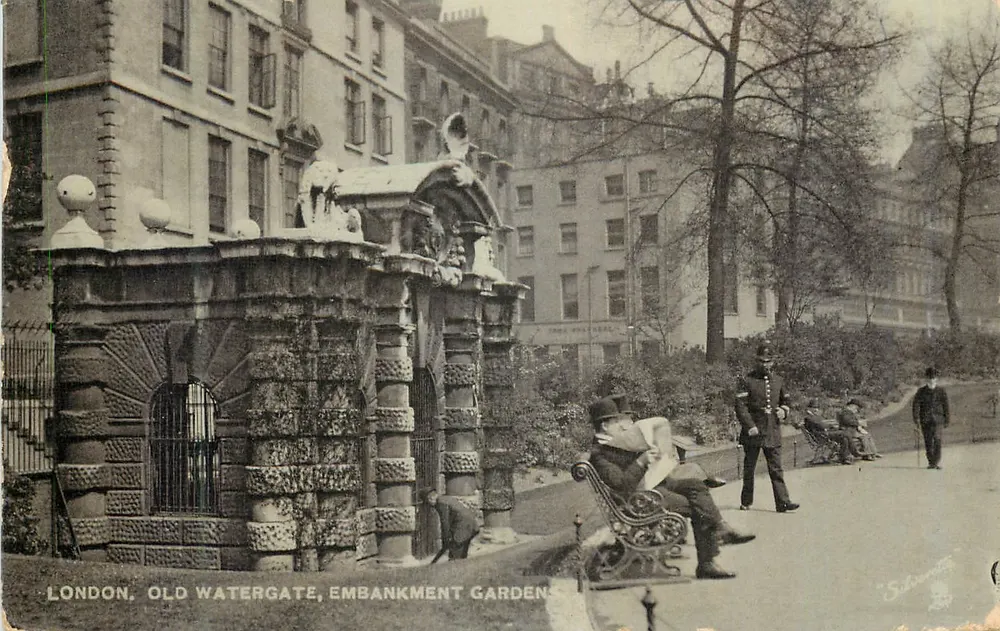 London, Old Watergate, Embankment Gardens — Tuck's Post Card, Serie V, 1899 - Vorderseite